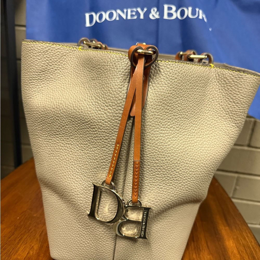 Dooney & Bourke Tan and Brown Leather Shoulder Bag - Picture 7 of 10